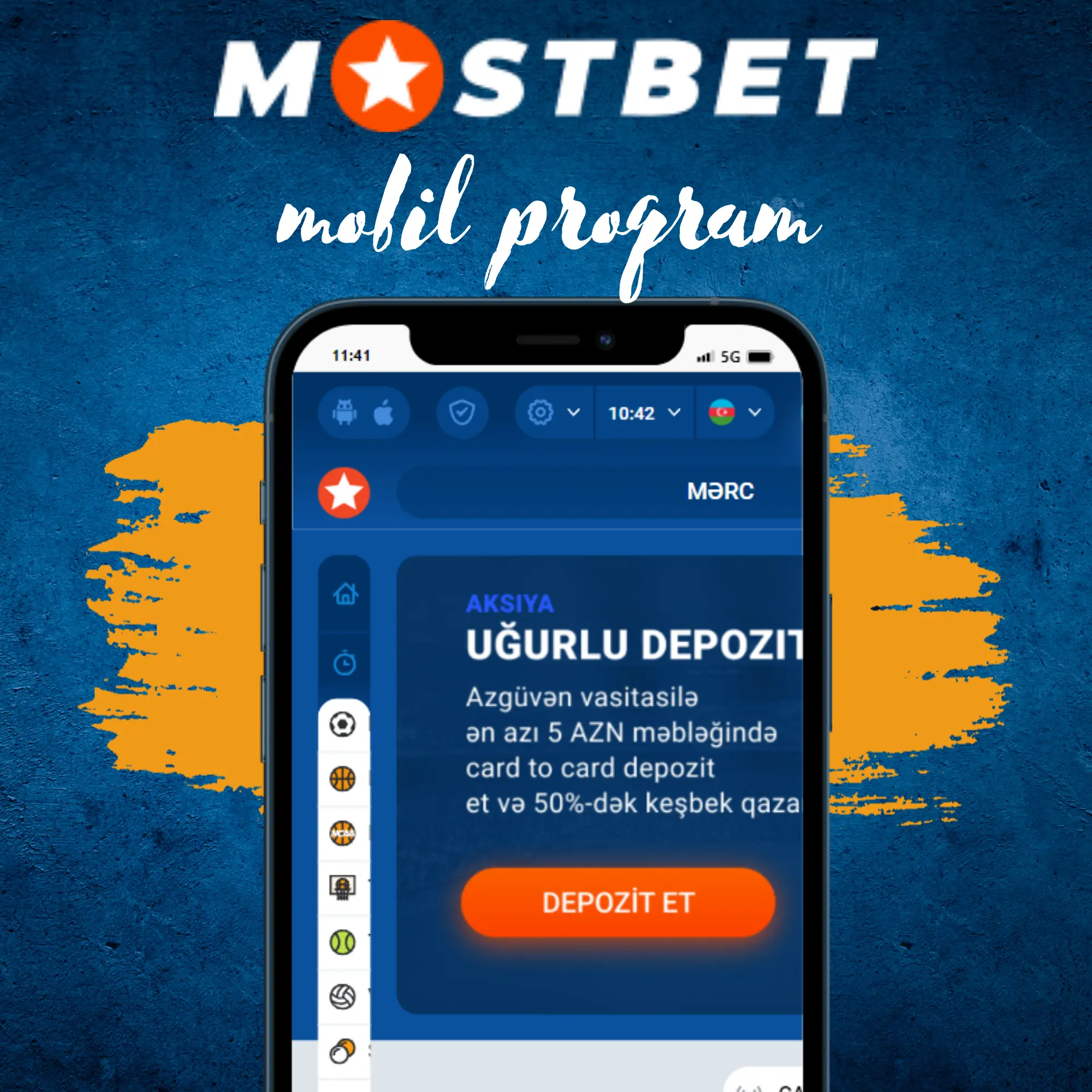 Mobil program Mostbet AZ-90