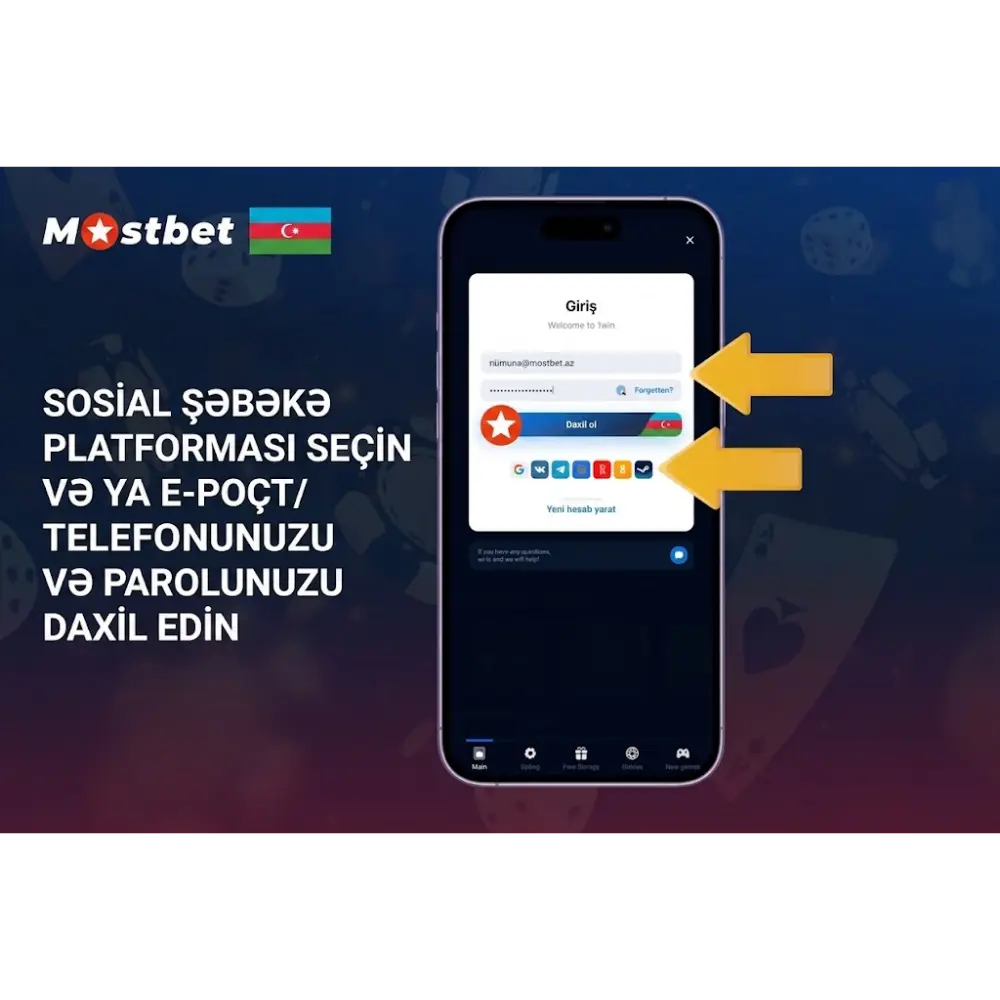 Yuxarıda Mostbet girişi üçün sahələri tapın.